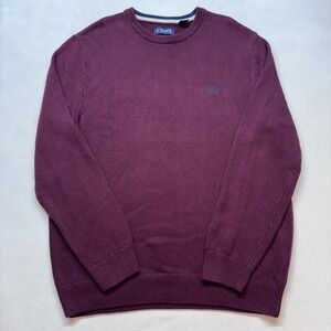 CHAPS Men Burgundy‎ Crew Neck Long Sleeve Pullover Sweater Size L
